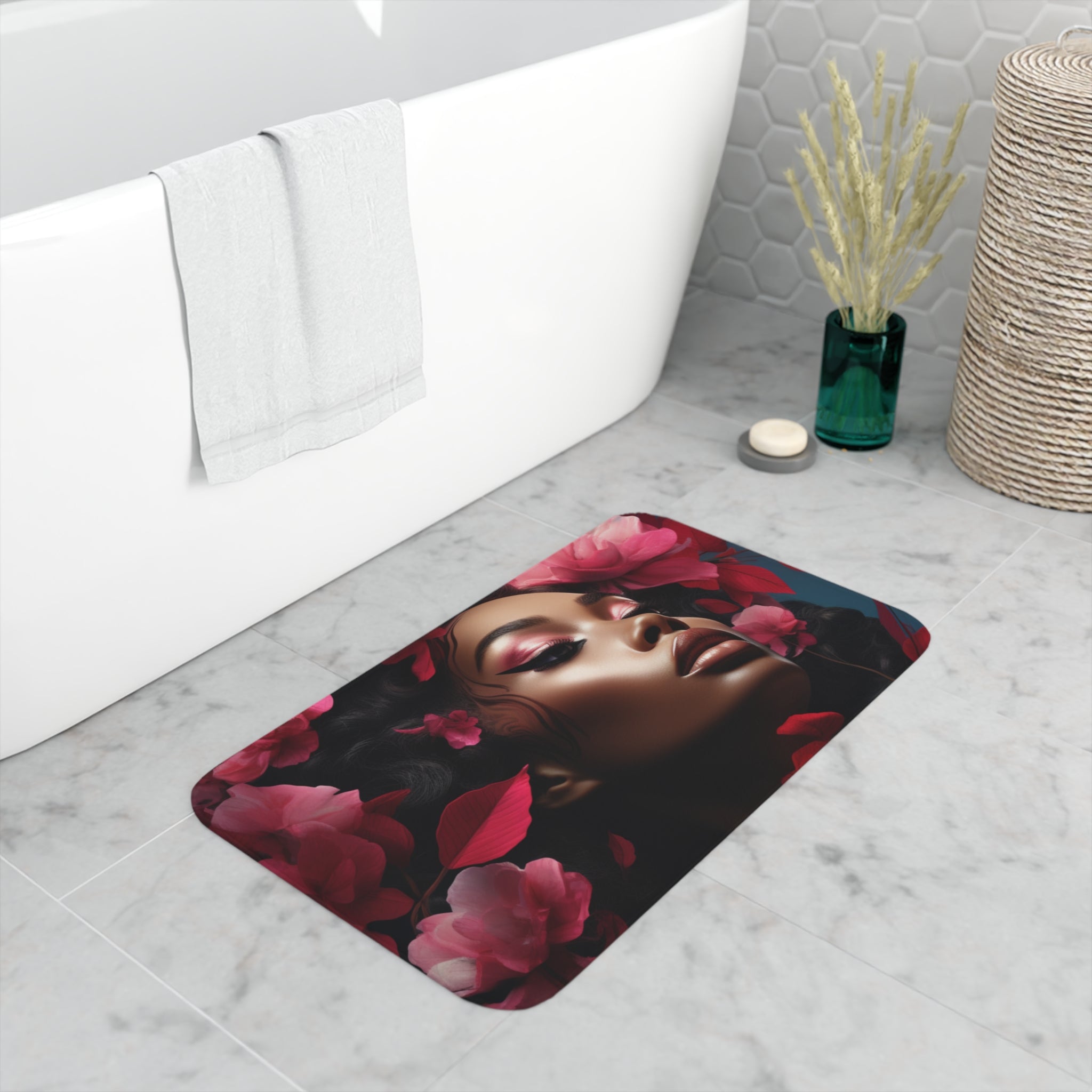 tropical oasis Memory Foam Bath Mat