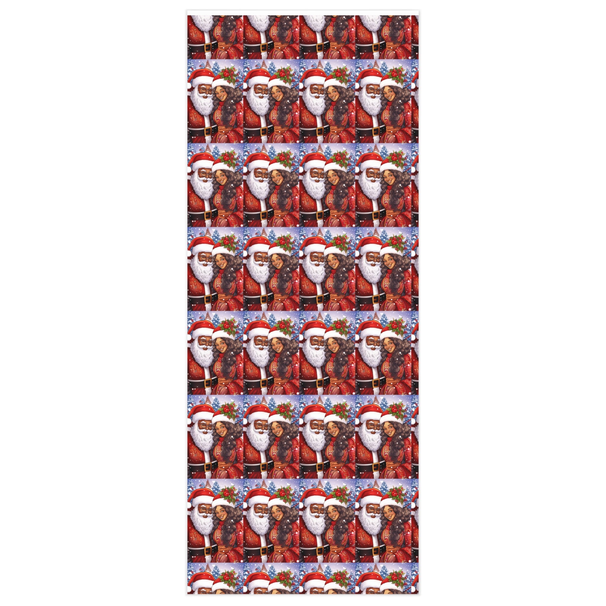 Mr and Mrs Clause blue and red Wrapping Paper