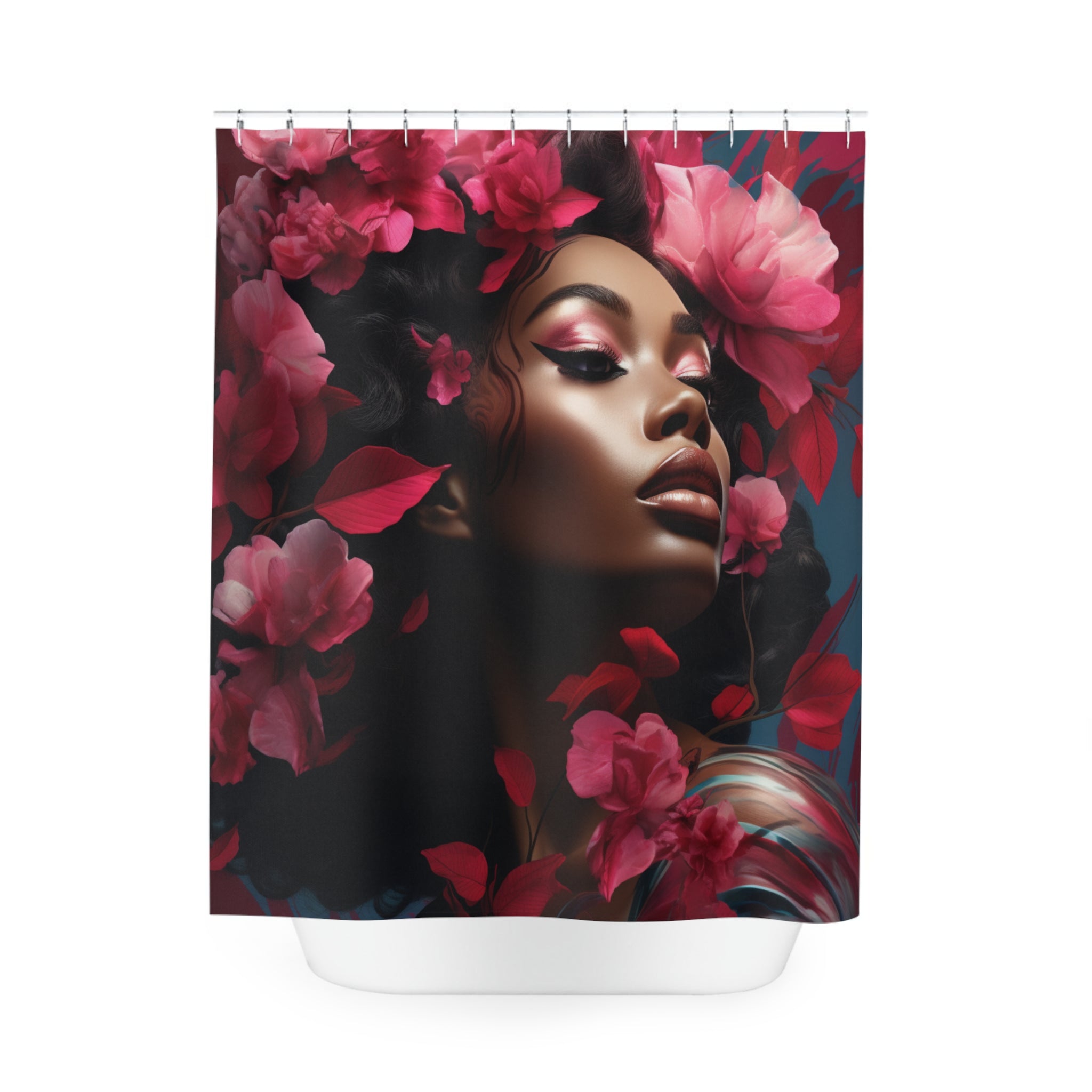 Tropical oasis Polyester Shower Curtain
