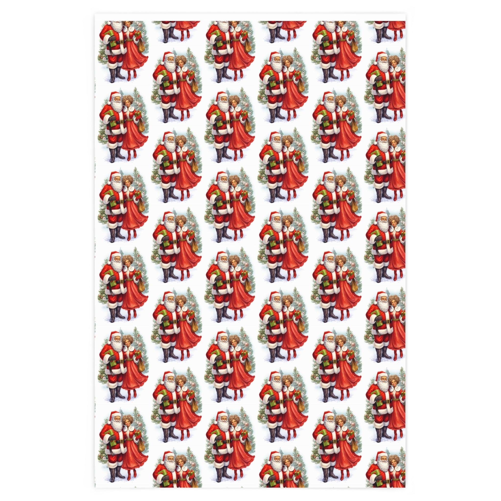 Mr and Mrs Claus red and white Wrapping Paper