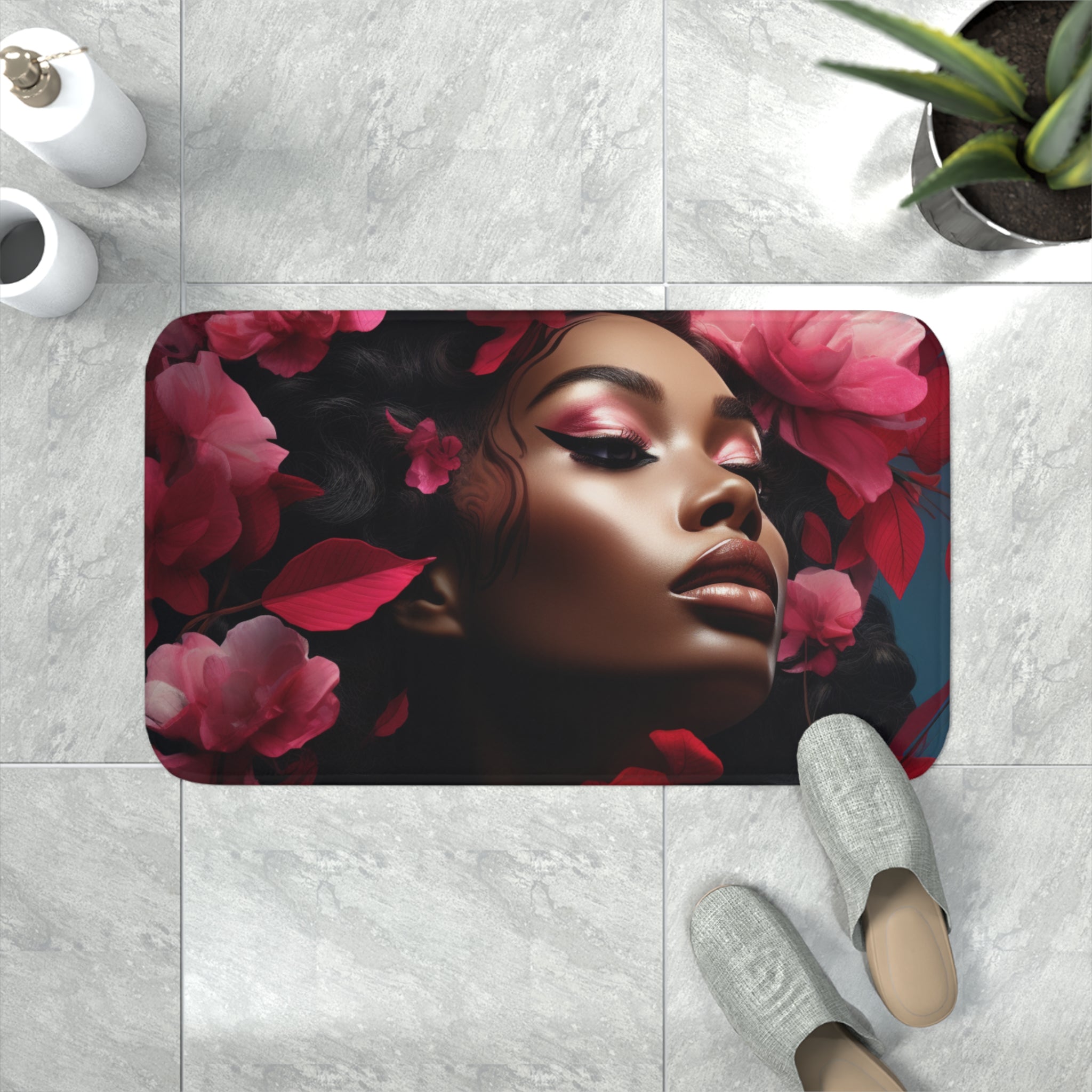 tropical oasis Memory Foam Bath Mat