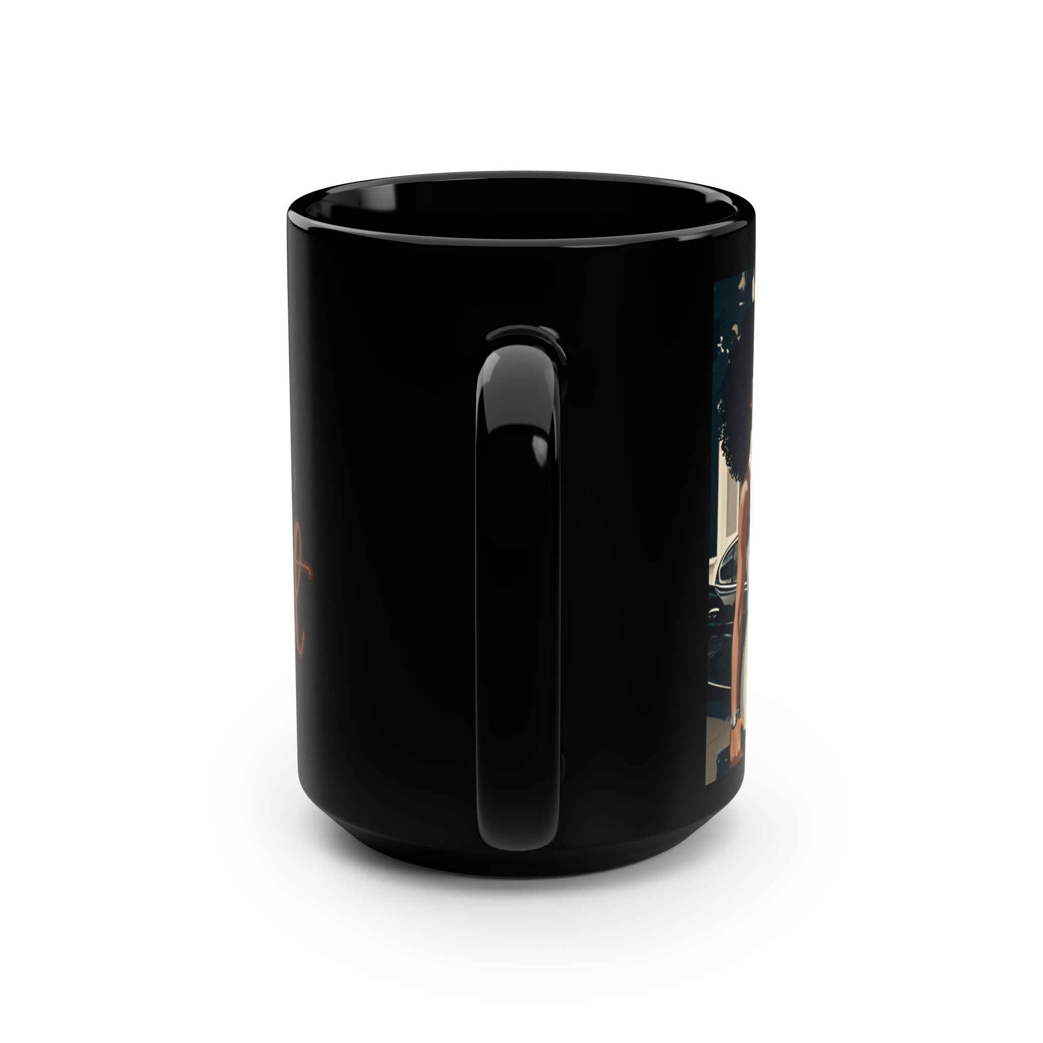 Wake up Beauty Black Mug, 15oz