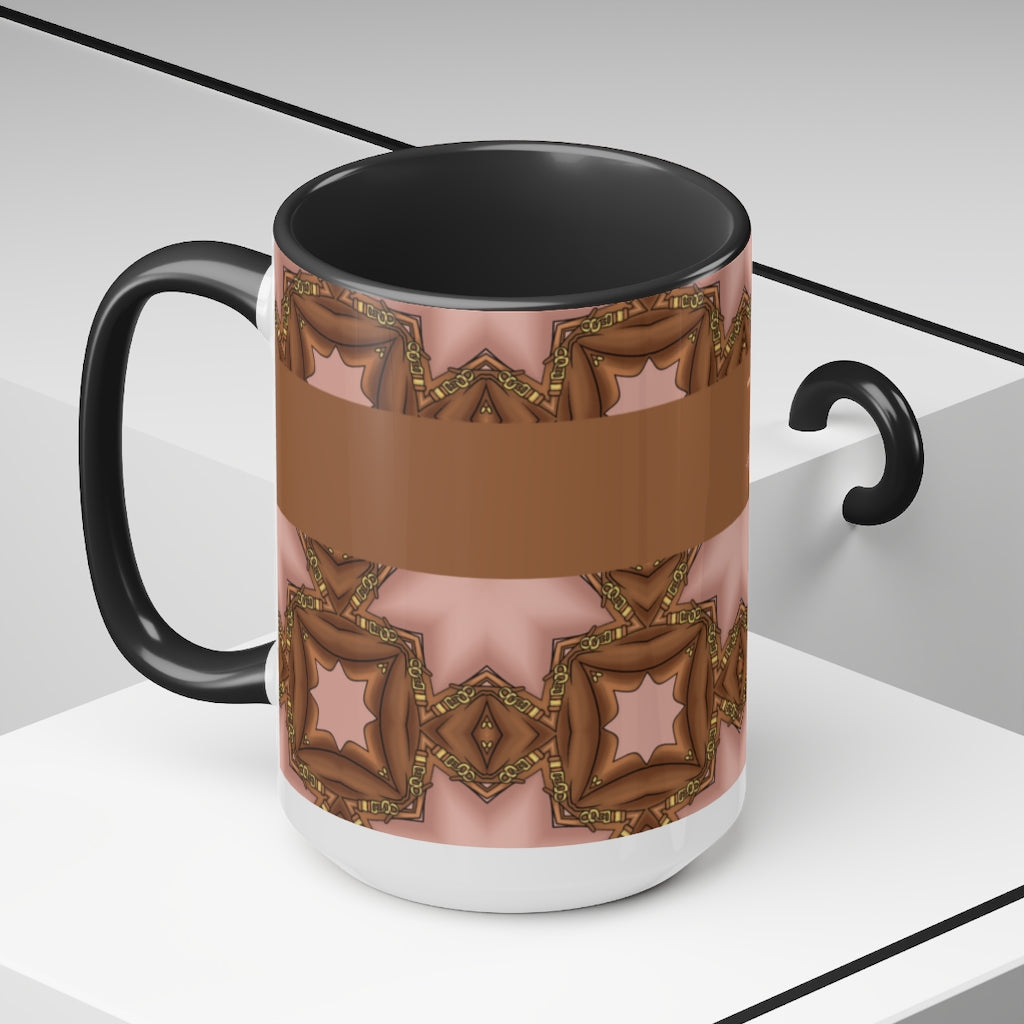 Trust the process Two-Tone Coffee Mugs, 15oz