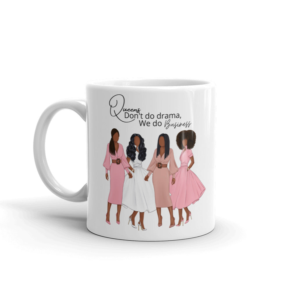 White glossy Queen mug