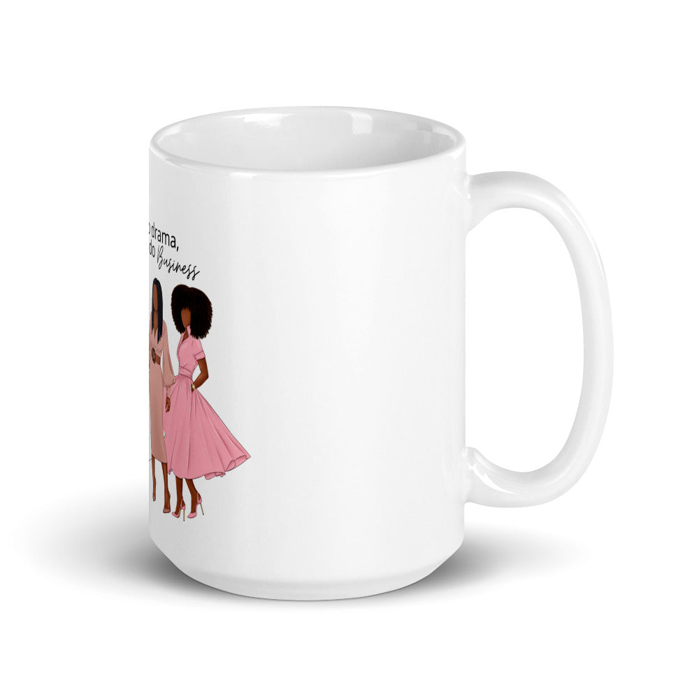 White glossy Queen mug